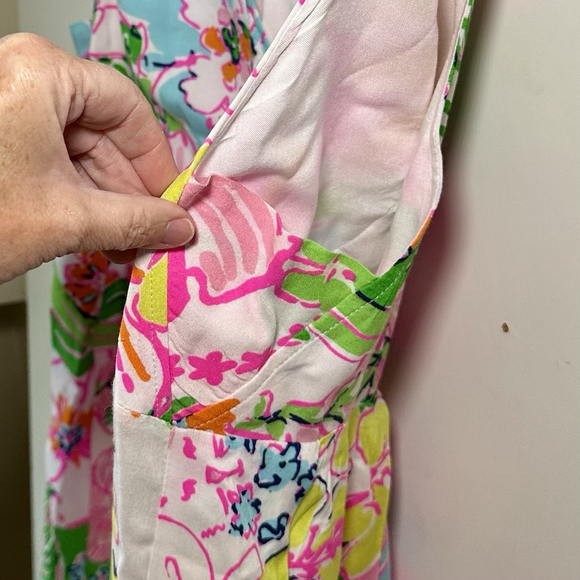 Lilly Pulitzer Target XL Nosey Posie Sleeveless Top Floral Zip Back Cruise Wear - Picture 4 of 6